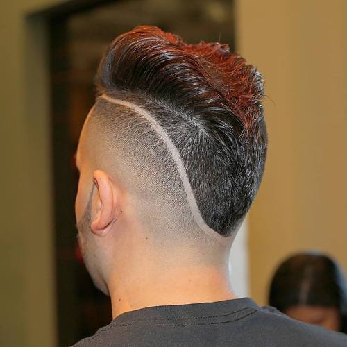 barber shop montreal-adult-mohawk-fade-with-shaved-lines-for-men