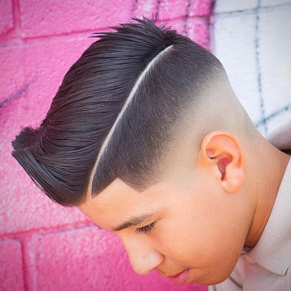 barber shop montreal teen boy hair cut with fade and line